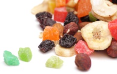 Trail Mix, Fruit and Dip, Smoothies, Popcorn and Frozen Berries